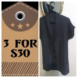 Gap knit dark gray long cardigan